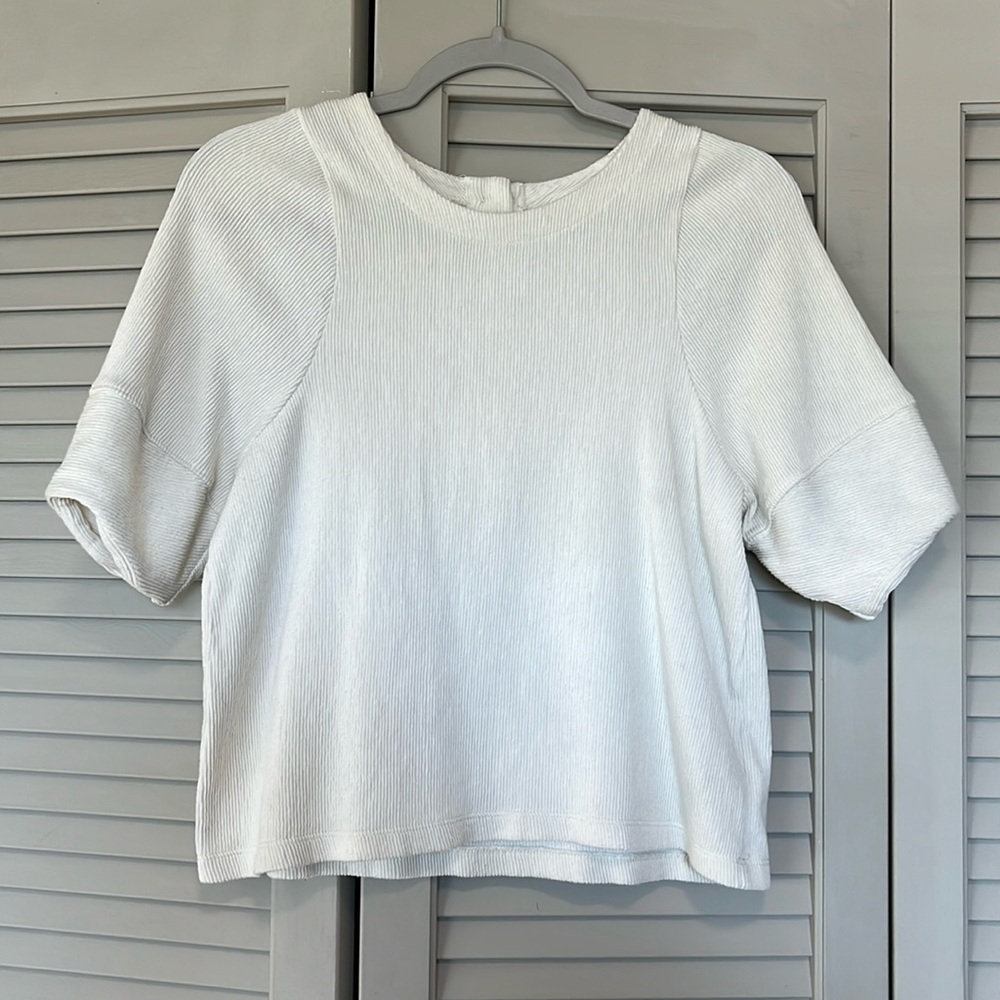 Madewell White Short Sleeve Ribbed Tee